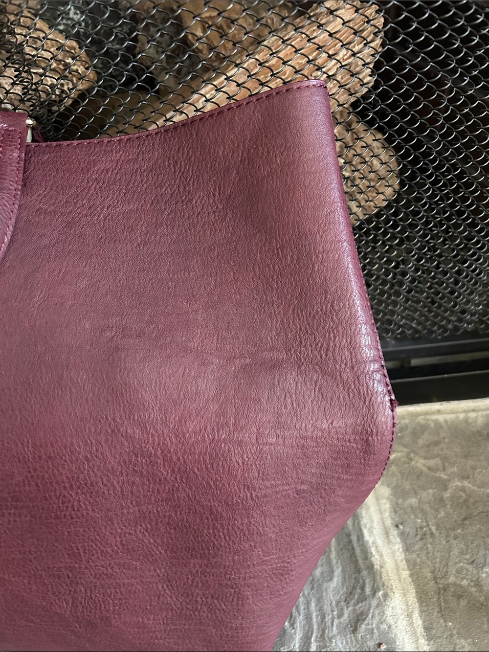 MMS Design Studio Burgundy Vegan Leather Tote - Picture 5 of 6